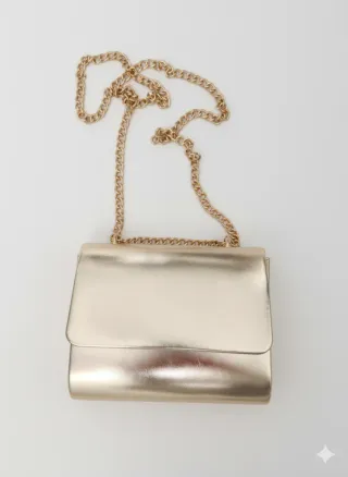 Bolso de fiesta clutch dorado. Marca Bosanova.