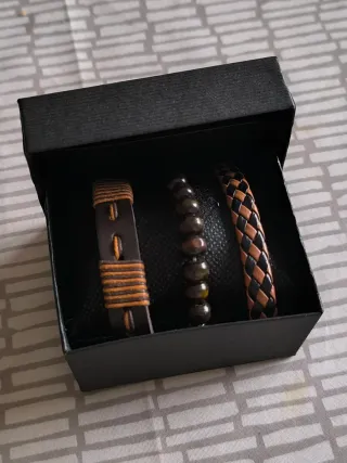 Conjunto 3 Pulseras Hombre. Regalo perfecto