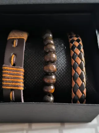 Conjunto 3 Pulseras Hombre. Regalo perfecto