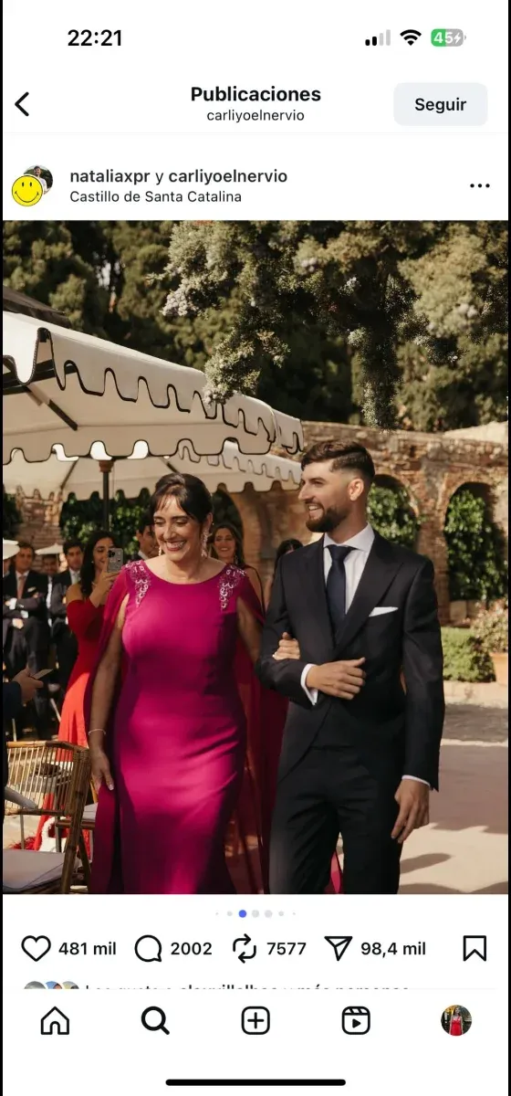 Vestido fiesta boda morado/rosa Nati Jimenez