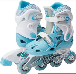 Krafwin Supreme Style - Patines Ajustables para niña, Color Amarillo