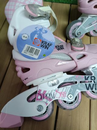 Krafwin Supreme Style - Patines Ajustables para niña, Color Amarillo