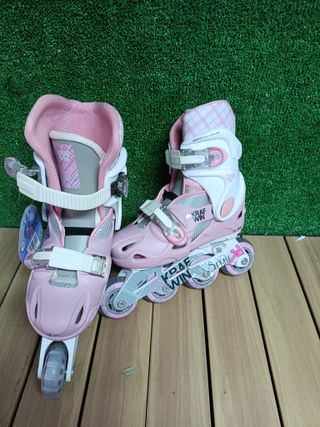 Krafwin Supreme Style - Patines Ajustables para niña, Color Amarillo