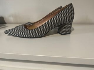 Zapatos de tacón estampado pata de gallo