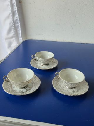 Set di 3 Tazzine con Piattini Vintage Bavari