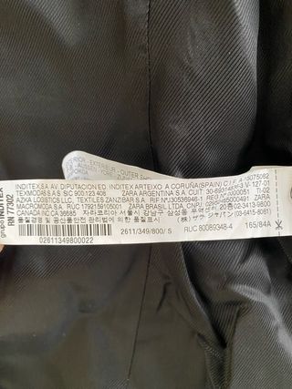 Blazer Zara Basic Negro Talla S