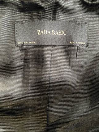 Blazer Zara Basic Negro Talla S