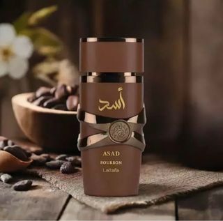 Perfume Asad Bourbon Lattafa Marrón Dorado