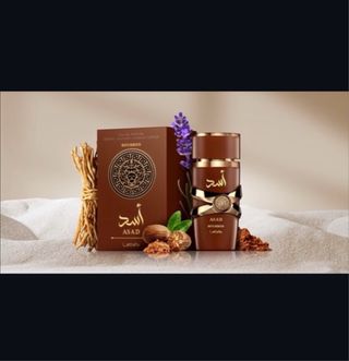 Perfume Asad Bourbon Lattafa Marrón Dorado