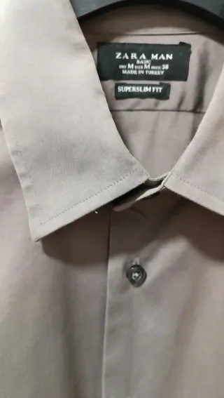 Camisa Zara Man Gris Talla M