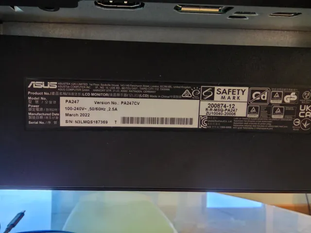 Monitor Asus ProArt 24" PA247CV