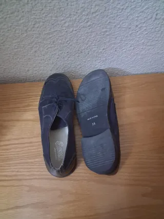 Zapatos de ante azul mujer