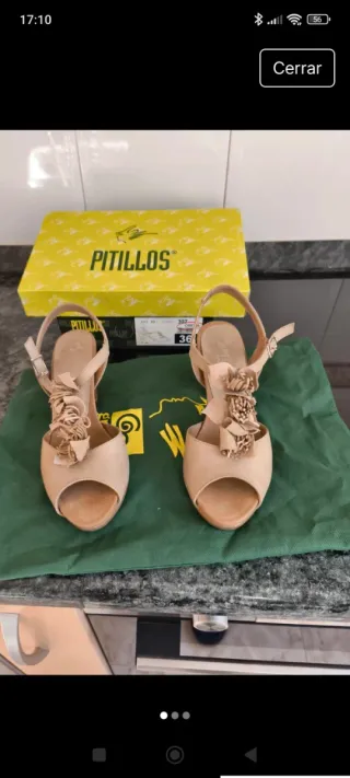 Sandalias Pitillos Beige Talla 36