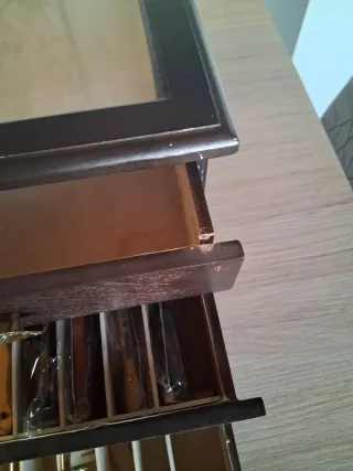 Expositor de abanicos marón y dorado