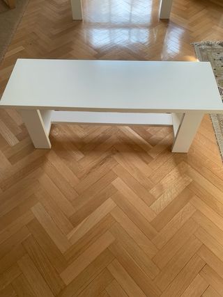 Tavolo e panca in legno bianco Ikea