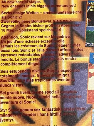 Sonic 3 Sega Mega Drive Versione PAL