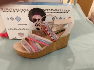 Sandalias cuña mujer multicolor