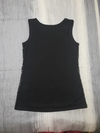 Camiseta fiesta lentejuelas negra talla 40
