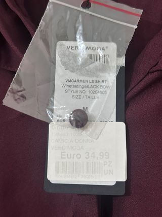 Camicia nuova bordeaux Vero Moda tg M