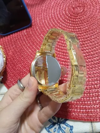 Set Relojes Hombre y Mujer Oro Azul