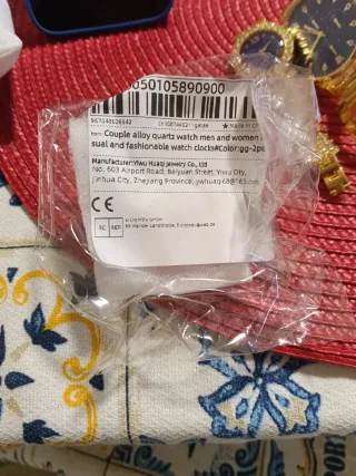 Set Relojes Hombre y Mujer Oro Azul