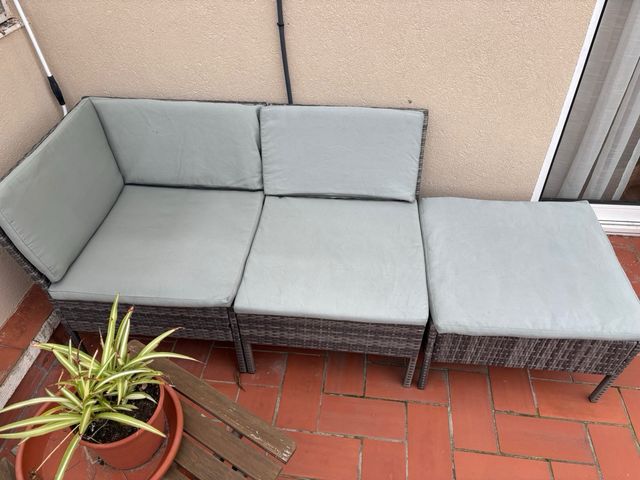 Sofá modular jardín/terraza ratán