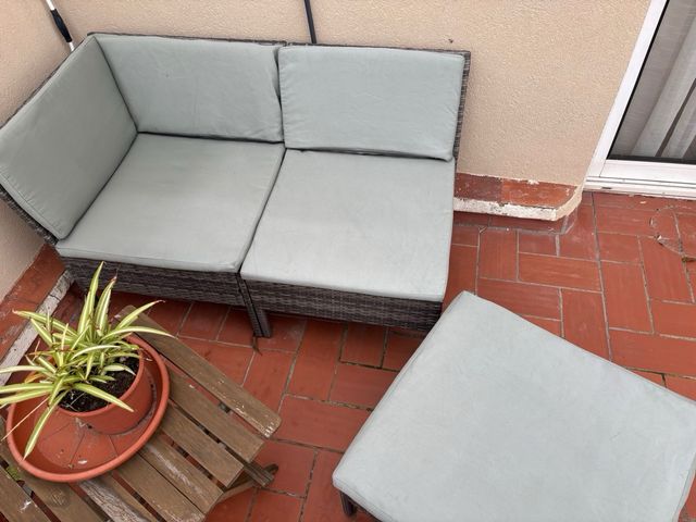 Sofá modular jardín/terraza ratán