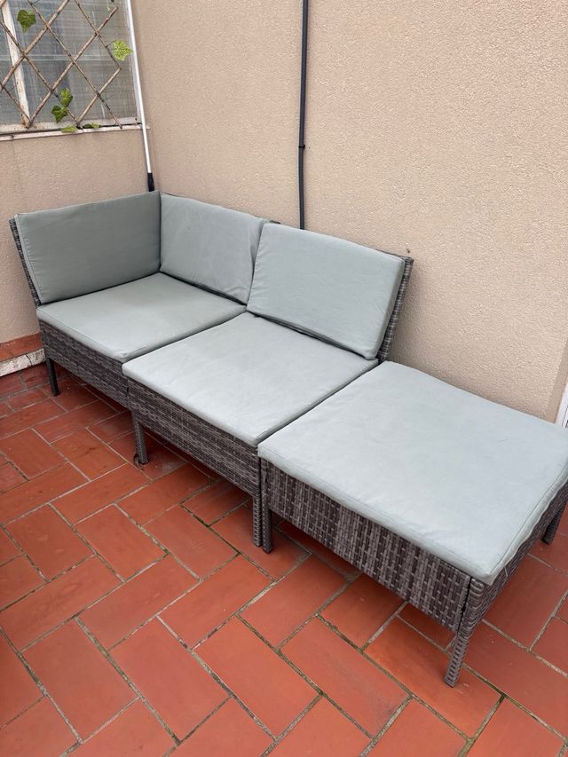 Sofá modular jardín/terraza ratán