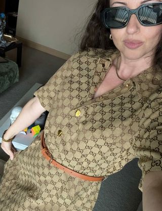 Vestido GG Beige/Marrón Talla L