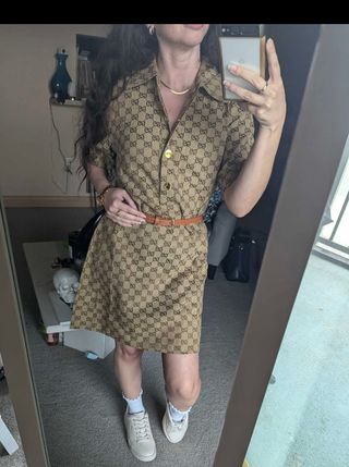 Vestido GG Beige/Marrón Talla L