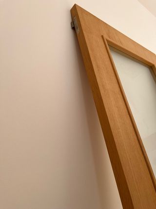 Puerta madera con cristal