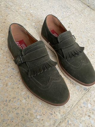 Zapatos mocasines verde oliva