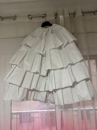 Cancán blanco volantes  fallera