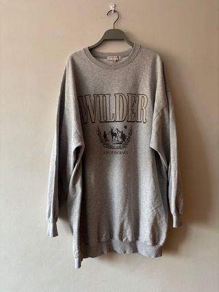 Sudadera oversize Gris Pull&Bear Talla S