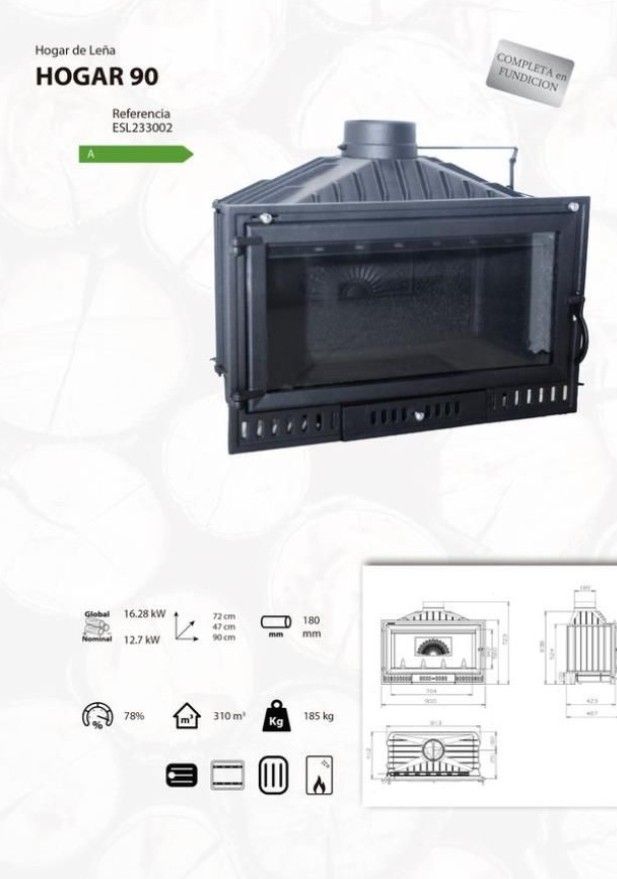 Hogar Estufa de Lena 90 - 1