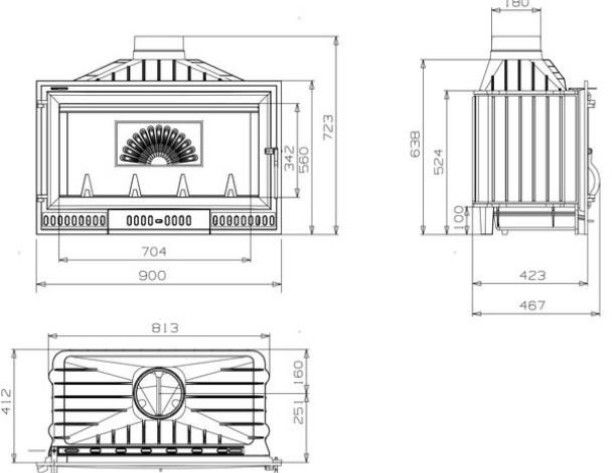 Hogar Estufa de Lena 90 - 1