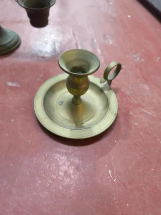 Palmatoria/Portavelas Bronce Antigua