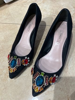 Salones Uterque Joya Negros Talla 38