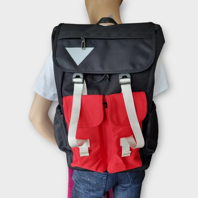 Mochila Unisex Adulto Negra y Roja