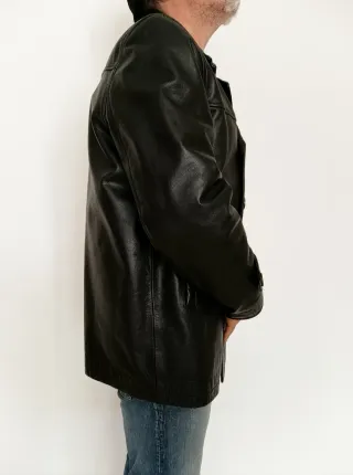 Abrigo cruzado cuero auténtico XL Medidas indicada