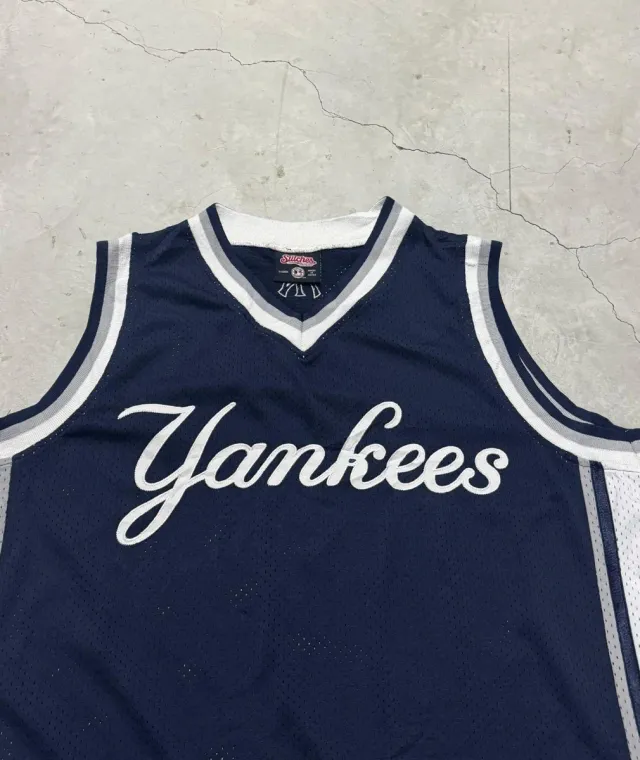 Magestic Yankees Maglia Basket Blu Taglia L