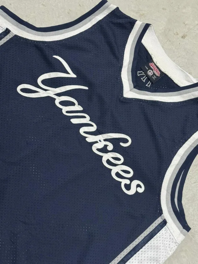 Magestic Yankees Maglia Basket Blu Taglia L