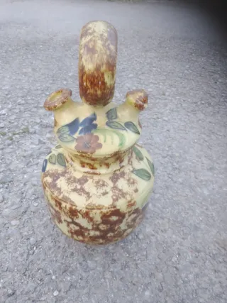 Botijo antiguo decorado floral