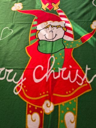 Coperta pile elfo Merry Christmas