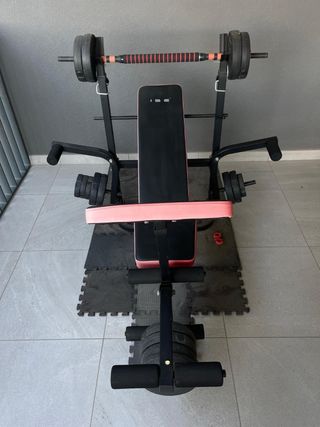 Panca multifunción ISE con barra y pesas