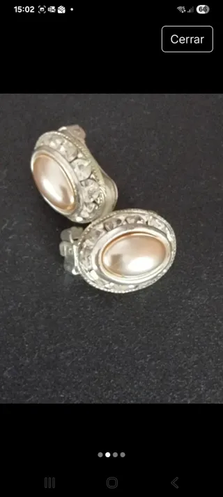 Pendientes  plata, perla y circonitas