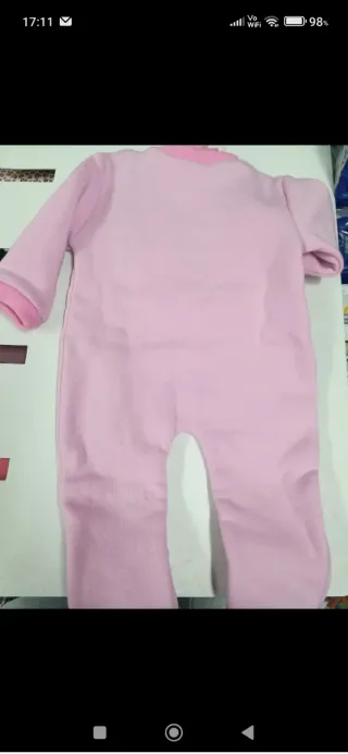 Pigiamone neonato rosa con orsetto