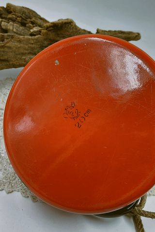 Bollitore vintage smaltato rosso