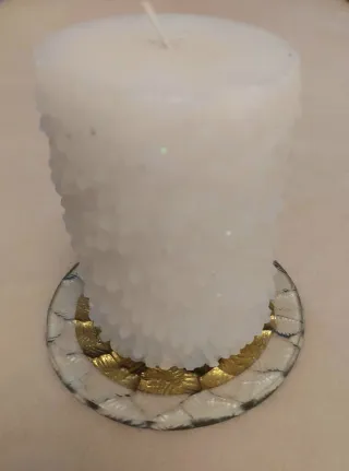 Piattino porta candela in vetro + candela