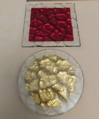 Piattino porta candela in vetro + candela